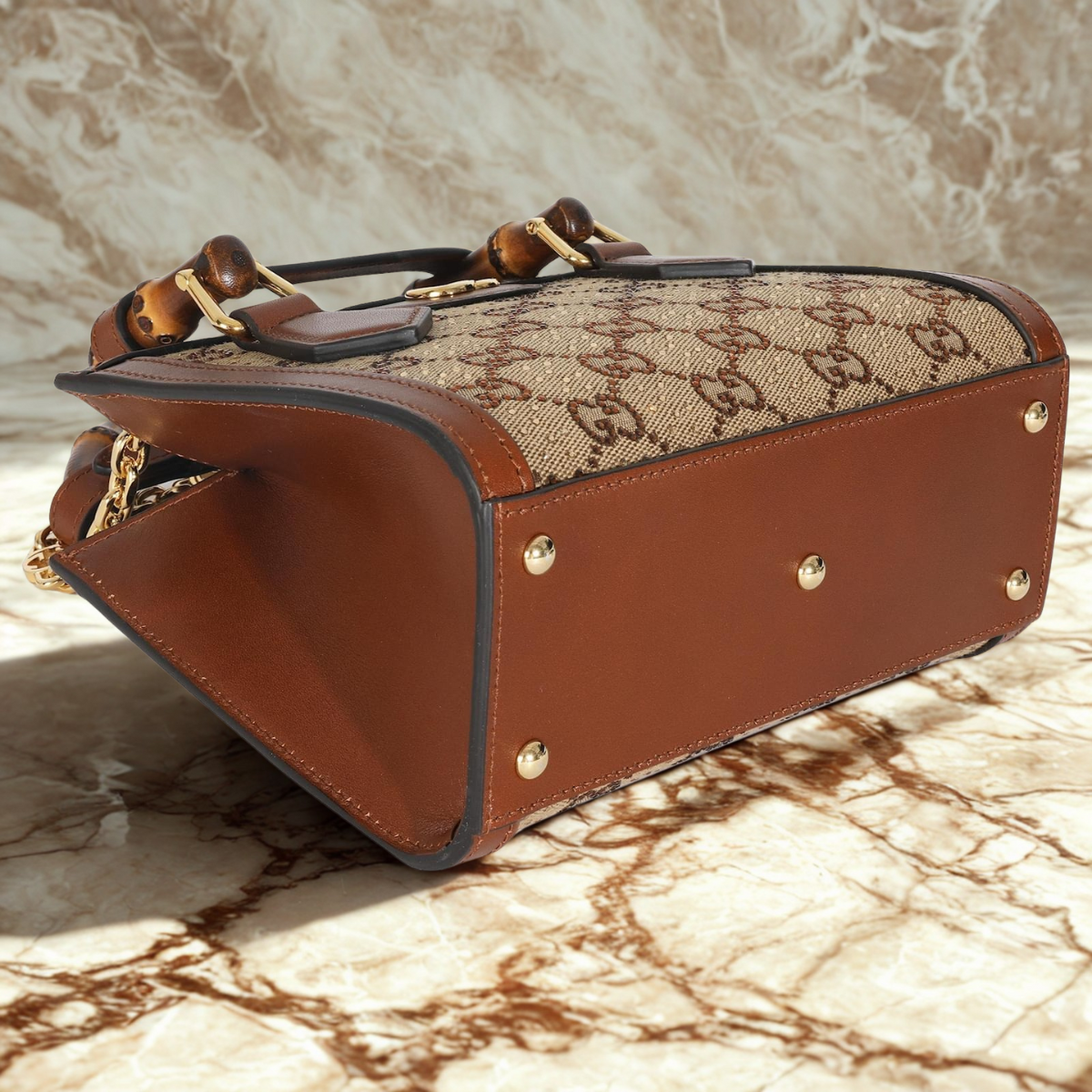 GUCCI DIANA SMALL TOTE BAG WITH CRYSTALS