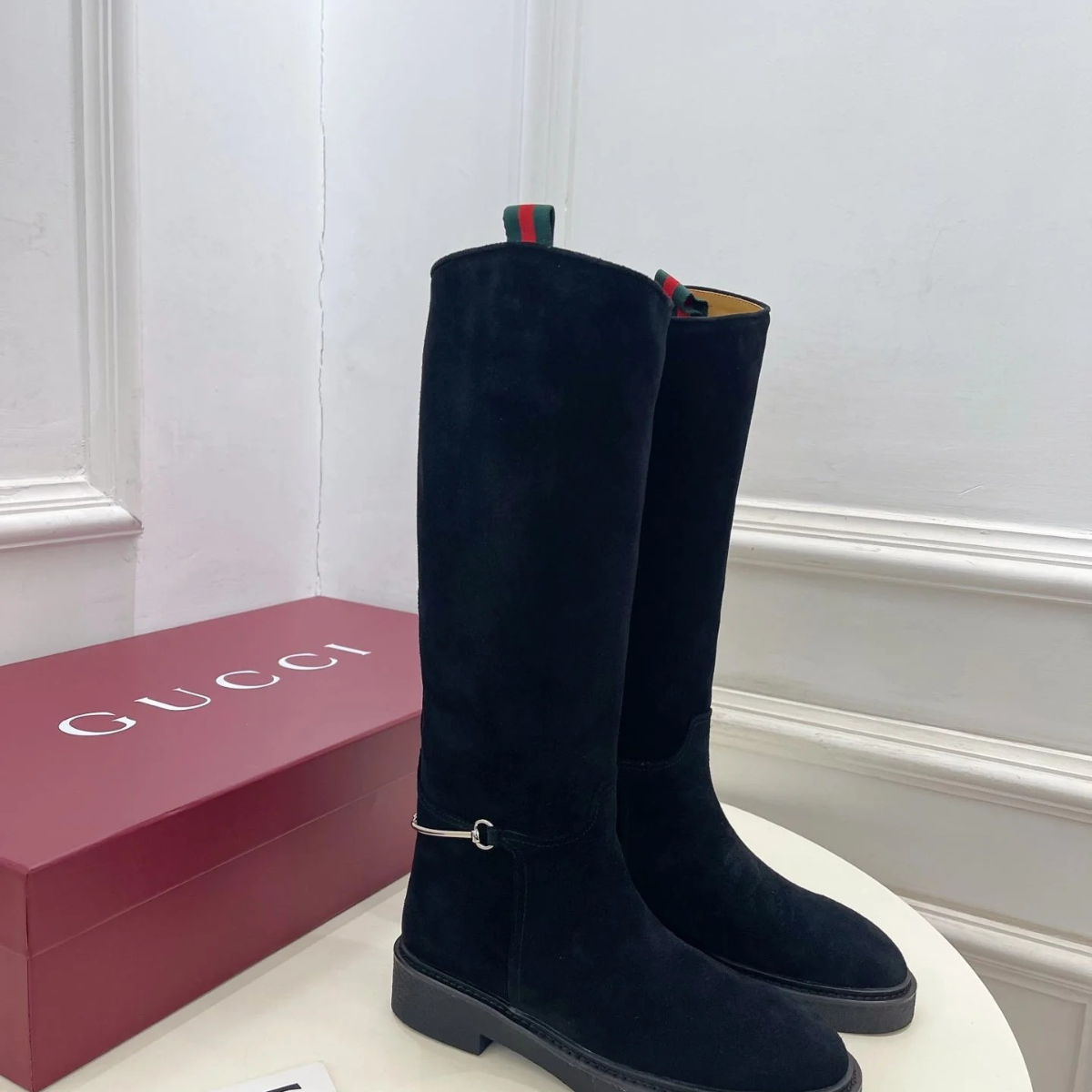 GUCCI HIGH BOOTS IN BLACK SUEDE